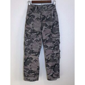 Y2k Abercrombie & Fitch Pants Womens 24/00 Gray Camouflage Outdoor Straight Leg